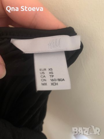Черна дамска рокля с марка H&M, тип Солей, снимка 4 - Рокли - 37626675