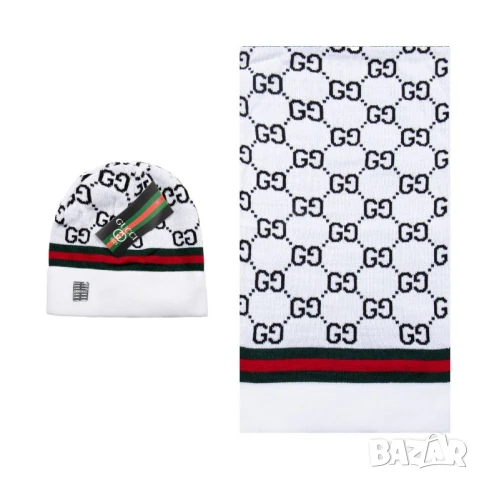 шапка и шал louis vuitton gucci , снимка 6 - Шапки - 51404206