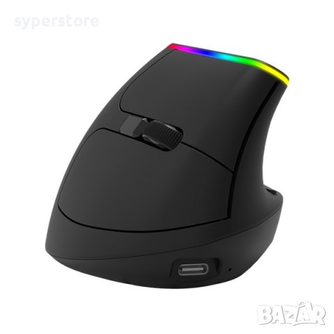 Мишка Безжична и USB Delux M618DB Вертикална 4000dpi 6btns RGB Подсветка, снимка 1 - Клавиатури и мишки - 39065490