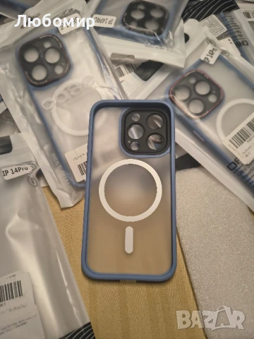 Магнитен калъф HuwaiH за iPhone 14 Pro, 15.6 фута (4.8 м), удароустойчив, прозрачен матов 38бр