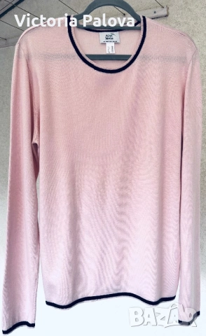 Луксозна розова блуза ALBA MODA коприна и кашмир, снимка 10 - Блузи с дълъг ръкав и пуловери - 53278022