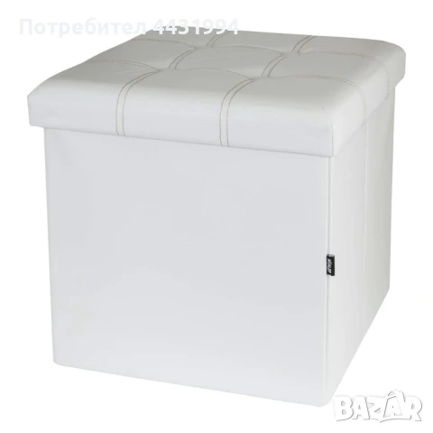 Табуретка Muhler Eco, бял с черен шев, снимка 1