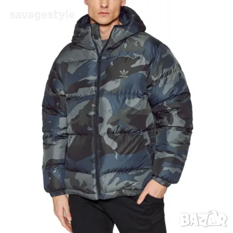 Мъжко яке ADIDAS Originals Down Camo Puffer Jacket Navy/Grey, снимка 4 - Якета - 48699052