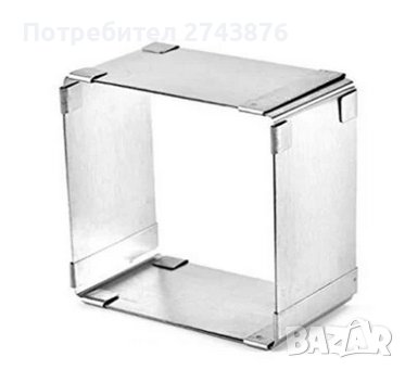 Регулируем ринг за торта - квадрат 15-28см, Височина 8 см. , снимка 2 - Форми - 44397657