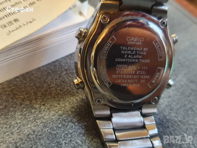 Часовник CASIO EDIFIGE 2747 В отлично техническо състояние, много добър външен вид., снимка 9 - Мъжки - 51986037