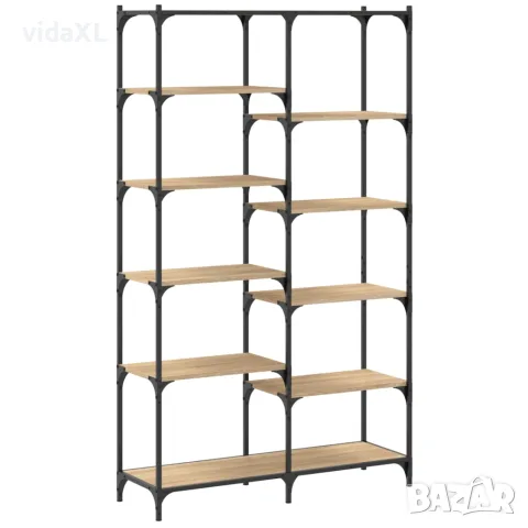 vidaXL Етажерка дъб сонома 100x32x170 см инженерно дърво и желязо, снимка 6 - Етажерки - 56148122