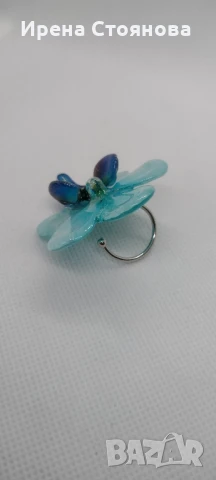 Регулируем пръстен с естествен цвят на орхидея., снимка 7 - Пръстени - 50995464