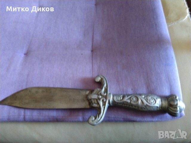 Стар нож от соца 290х160мм калъф естествена кожа, снимка 6 - Ножове - 35571058