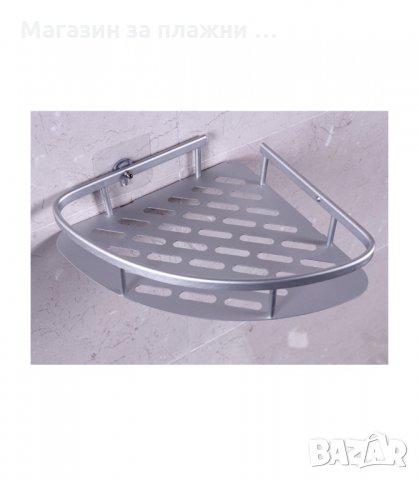 ЪГЛОВА ЕТАЖЕРКА ЗА БАНЯ НА 1 НИВО С ДВОЙНО ЗАЛЕПВАНЕ, ХРОМ - код 25002, снимка 7 - Други стоки за дома - 34195216