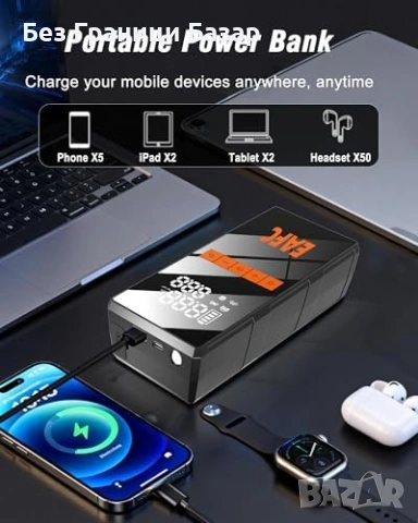 Нов Устройство за палене на акумулатор 4000A с компресор помпа кола, снимка 6 - Друга електроника - 53876180