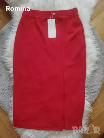 Дамска пола с висока талия и цепка