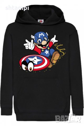 Детски Суитчър/Суитшърт Super mario Odyssey Capitan America