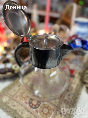 Най-красивата кана за лимонада, която съм имала късмет да намеря.♥️ Посребрен капак и вътрешна съд , снимка 4 - Други - 52854400