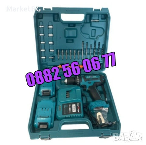 Акумулаторен ударен винтоверт 36V 8Ah с 25 части и 2 батерии, снимка 2 - Винтоверти - 53277019