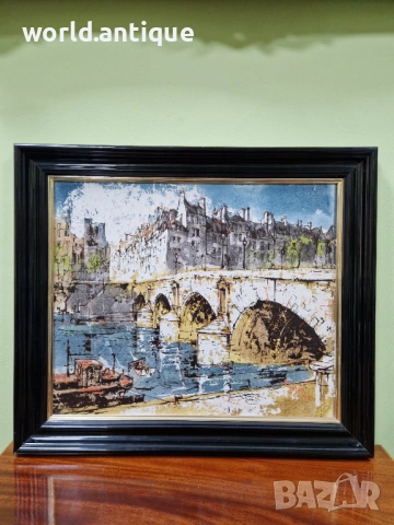 Превъзходна майсторска антикварна испанска картина масло върху фазер 