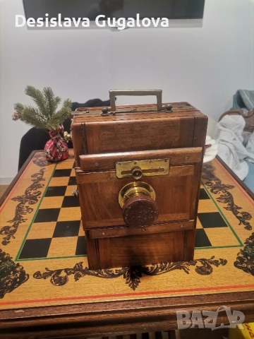 Античен дървен фотоапарат с мех, снимка 11 - Антикварни и старинни предмети - 52915002