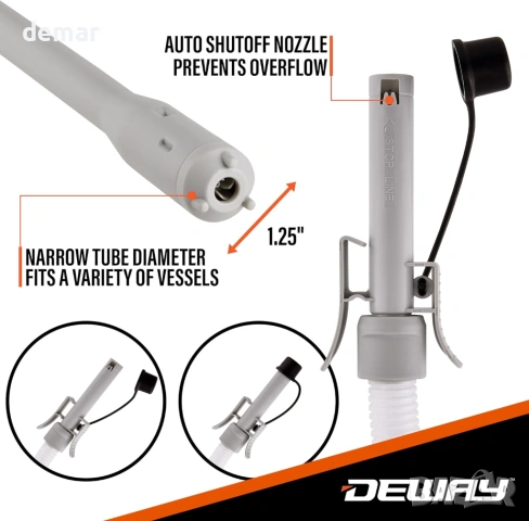 Помпа за прехвърляне на гориво DeWay с батерии и дюза с автоматично спиране, снимка 4 - Други инструменти - 54049135