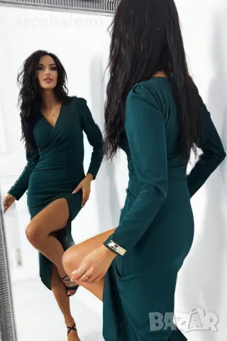 Среднощна дамска миди рокля, 2цвята , снимка 5 - Рокли - 48912499