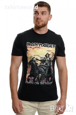 Нова тениска на музикалната група IRON MAIDEN - Death on the road с гръб, снимка 2 - Тениски - 37696895