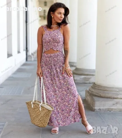 Дамски комплект от две части с топ и пола Febo, 4цвята , снимка 2 - Комплекти - 50413849