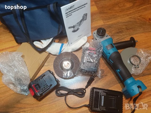 НОВ безжичен безчетков ъглошлайф Avhrit AG034 2X4.0AH батерии, 21V, 9000 об/мин, бързо зарядно ..., снимка 11 - Други инструменти - 50553488