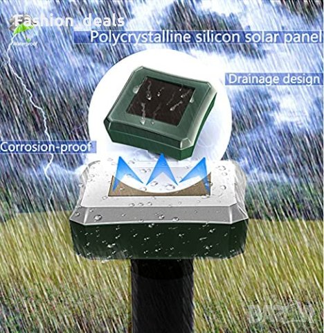 Нови 2 броя Ултразвуков слънчев соларен репелент срещу къртици гризачи, снимка 6 - Други стоки за дома - 40380585