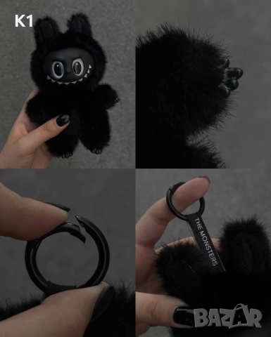 Лабубу Black / Черно Labubu Exciting Macaron, снимка 3 - Плюшени играчки - 51625835