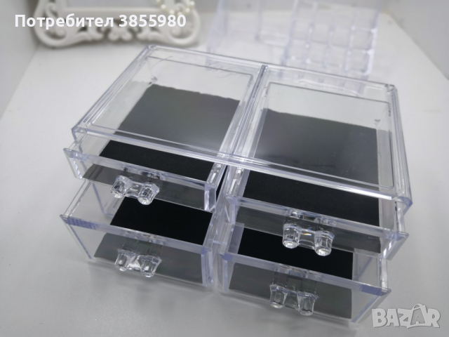 Функционален прозрачен органайзер за гримове в две части, снимка 5 - Други - 44729746