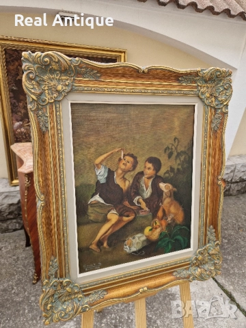 Превъзходна майсторска антикварна белгийска авторска картина масло върху платно , снимка 5 - Антикварни и старинни предмети - 51503640