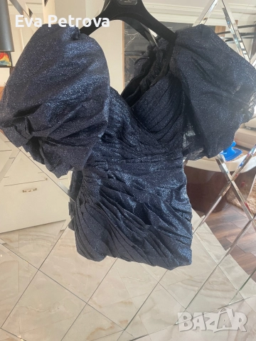 Елегантна рокля по поръчка с буфан ръкав S, снимка 3 - Рокли - 52547947