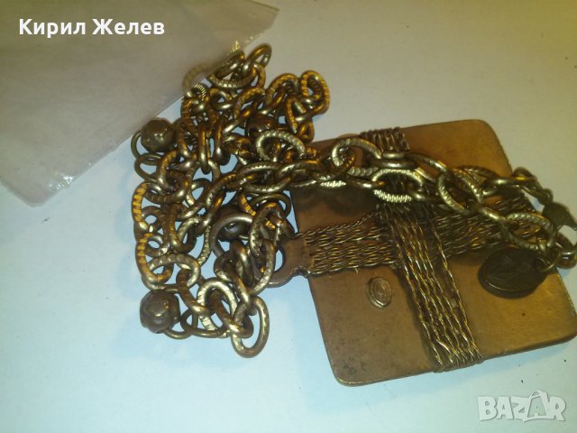 МАРКОВ МАСИВЕН БРОНЗОВ ЗЛАТИСТ МЕДАЛЬОН АРТ ИЗРАБОТКА с ВЕРИЖКА 12379, снимка 4 - Колиета, медальони, синджири - 29825616