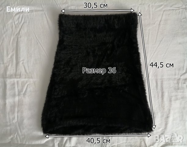 Дамска къса еластична плюшена пола с висока талия в черен цвят р-р S (36) и M (38), снимка 6 - Поли - 42336994