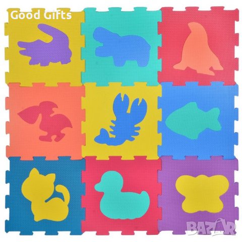 Детски подов пъзел Животни 31,5x31,5 см (9 части)