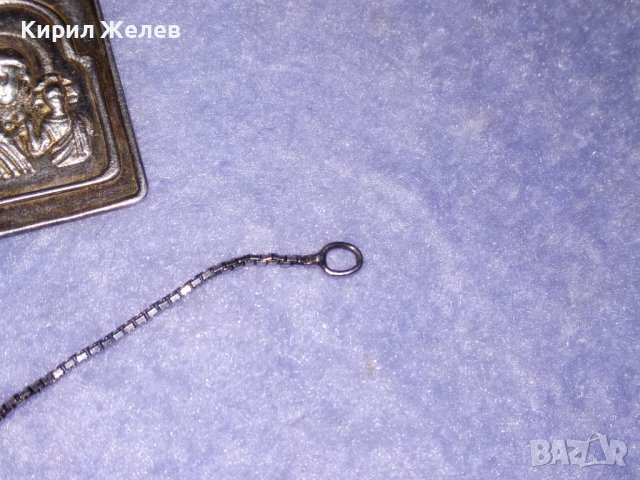 ПРАВОСЛАВНА СРЕБЪРНА ИКОНКА с ФИНА СРЕБЪРНА ВЕРИЖКА СРЕБРО 925 с БЯЛА ПОЗЛАТА 36123, снимка 9 - Колиета, медальони, синджири - 39470776