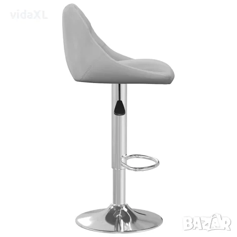 vidaXL Бар табуретки, 2 бр, светлосиви, кадифе, снимка 5 - Столове - 56147136