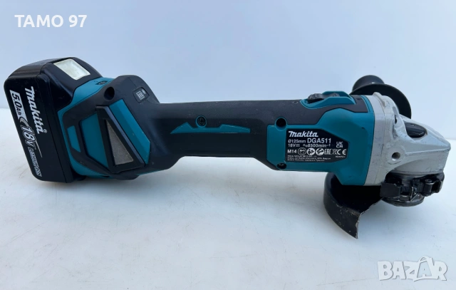 Makita DGA511 - Безчетков ъглошлайф 2x18V 5.0Ah 2024г. като нов!, снимка 6 - Ъглошлайфи - 53226098