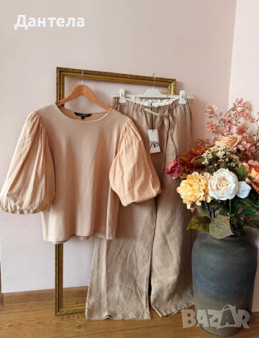 Ленен панталон Zara: “Тихият лукс за твоето лято 🌿“, снимка 14 - Панталони - 54158735