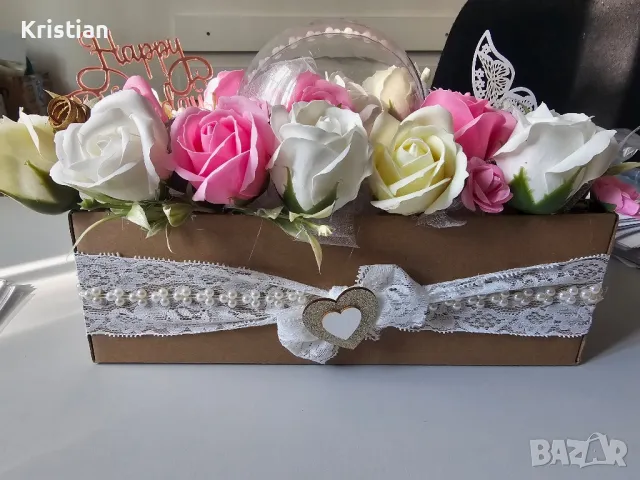 Букети от сапунени цветя, снимка 3 - Подаръци за жени - 49294100