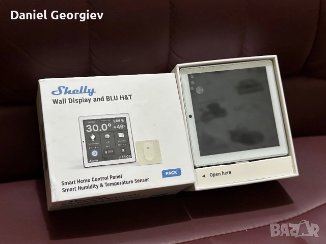 Контролен панел Shelly wall Display and BLU H&T за умен дом ЧИСТО НОВ