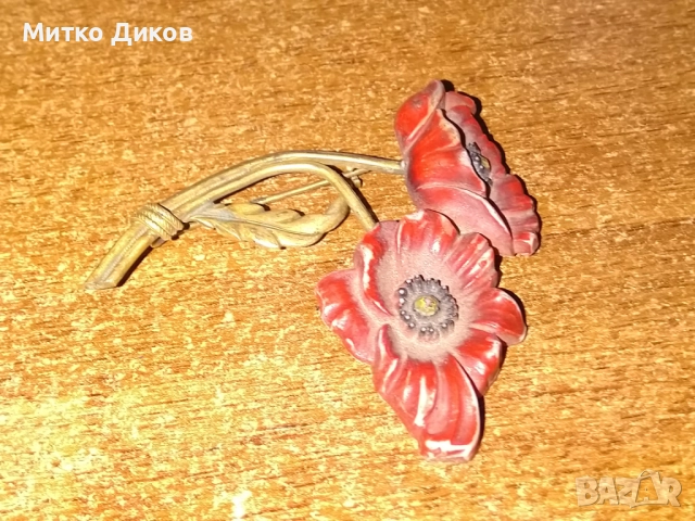 Брошка винтидж цветя 