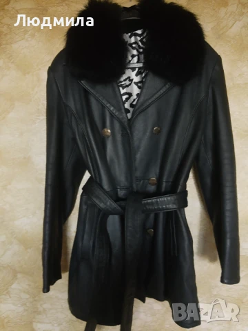 Кожено яке,висок клас с подплата и сатенен хастар,две яки,еко и лисица, снимка 10 - Якета - 50962020