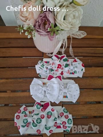 Коледни фиби, снимка 3 - Аксесоари за коса - 52083438