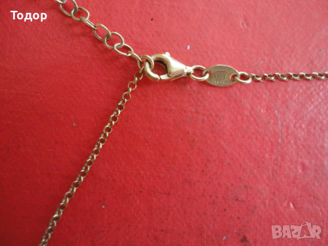 Позлатено сребърно колие 925 Diadema Italy, снимка 2 - Колиета, медальони, синджири - 44637896