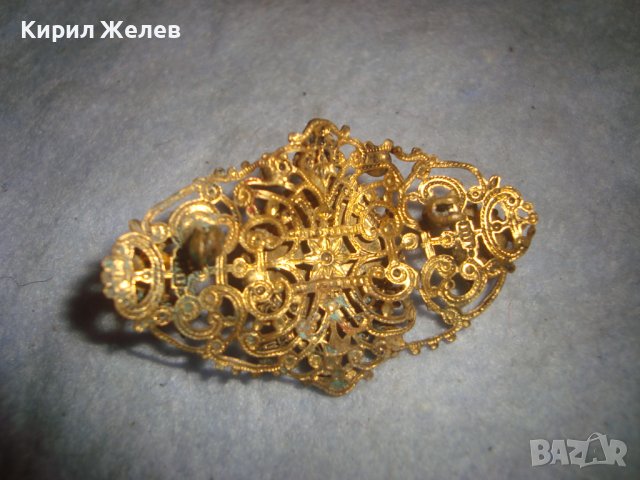 ПРЕКРАСНА СТАРИННА ФИЛИГРАННА БРОНЗОВА ПОЗЛАТЕНА АР НУВО РЕТРО БРОШКА МАЙСТОРСКА ИЗРАБОТКА 31393, снимка 10 - Антикварни и старинни предмети - 38032397