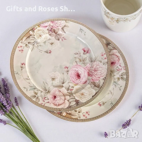 Порцеланова серия с винтидж рози, снимка 2 - Чаши - 54060064