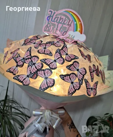 💐✨️ Светещи, ръчно изработени букети "DESS"🦋✨️🎁, снимка 6 - Подаръци за жени - 47676632