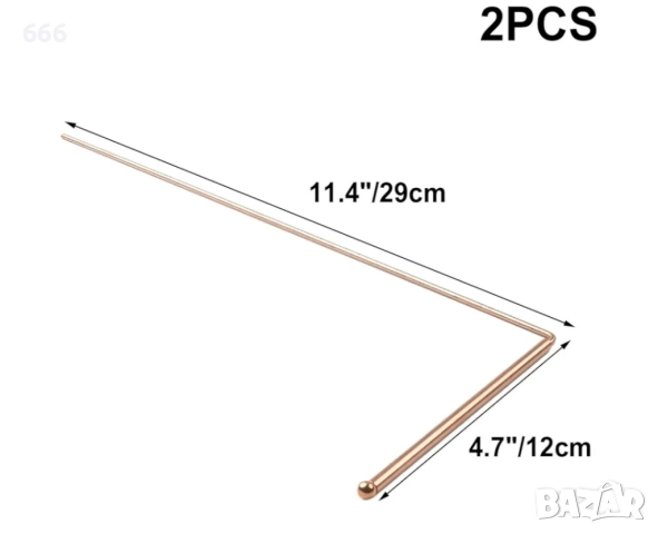  2броя Медни багети за търсене на злато метали и подземна вода високоефективни, снимка 6 - Други - 52941394