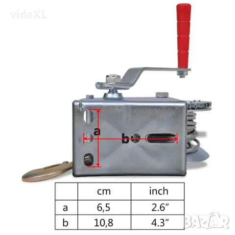 vidaXL Ръчна лебедка, 540 кг, снимка 5 - Телфери - 56145991