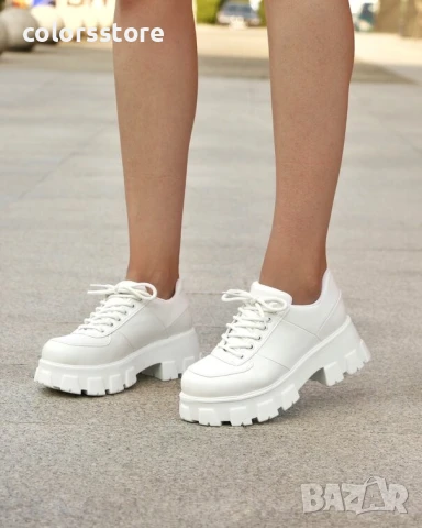 Равни обувки - бяла кожа - DTV88

