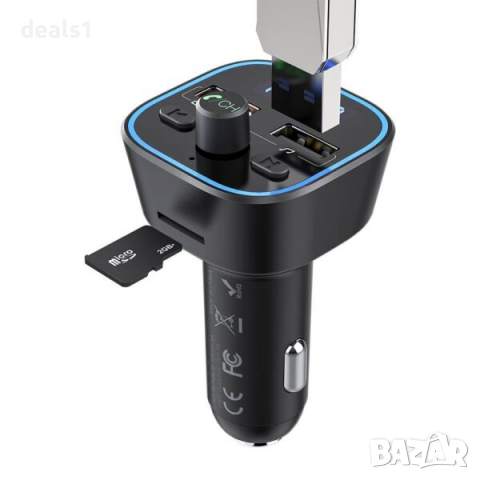 BlitzWolf BW-BC1 FM Tрансмитер Зарядно Bluetooth 5.0, 2xUSB + MicroSD, снимка 3 - Друга електроника - 36529898